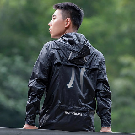 Veste de cyclisme imperméable pour homme – Coupe-vent respirant, réfléchissant et à capuche pour les sports de plein air