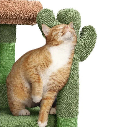 Deluxe 42" Cactus-Themed Cat Tree with Sisal Scratching Posts & Cozy Condo - Wnkrs