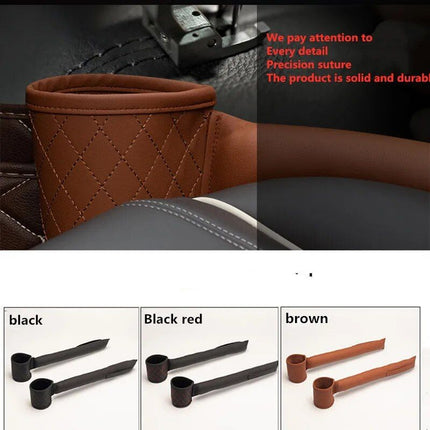 Luxe PU Leather Car Seat Gap Organizer with Drink Holder - Wnkrs