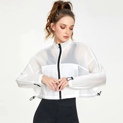 Veste de sport légère pour femme – Haut de yoga et de course à séchage rapide avec fermeture éclair