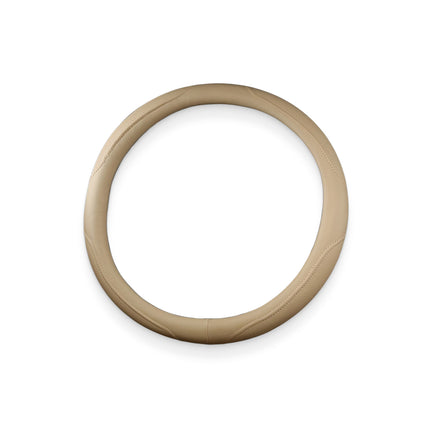 Beige Polyurethane Leather Steering Wheel Wrap - Wnkrs