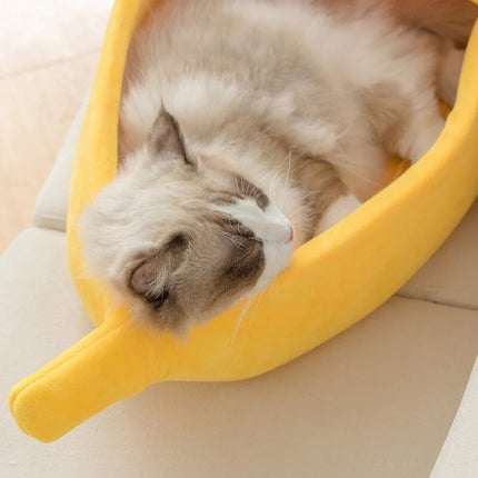 Banana Cat Bed House - Cozy Pet Bed for Cats and Dogs