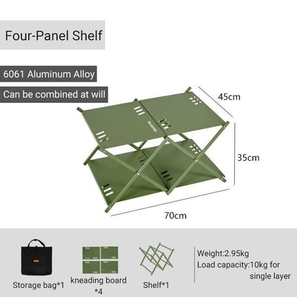 Multi-Level Portable Folding Camping Shelf – Aluminum Outdoor BBQ Table Rack - Wnkrs