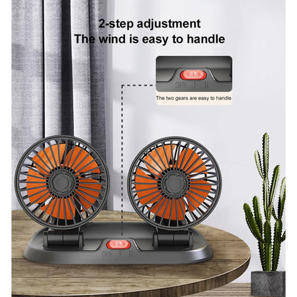 Ventilateur de voiture USB à double tête réglable