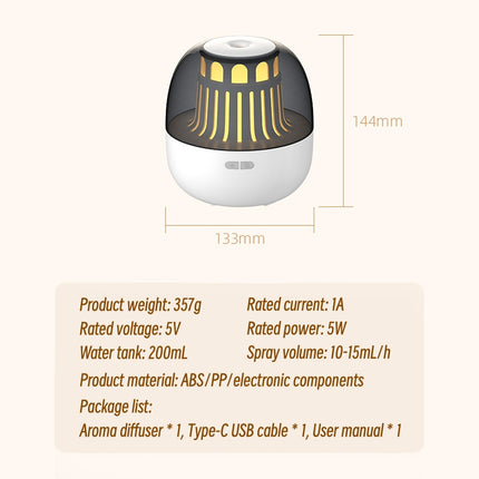 Diffuseur d'arômes à ultrasons avec lumière d'ambiance colorée