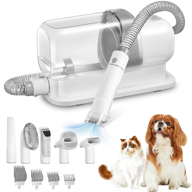 Kit de toilettage pour chien avec aspirateur et épilation des poils d'animaux avec bac à poussière de 2,3 L