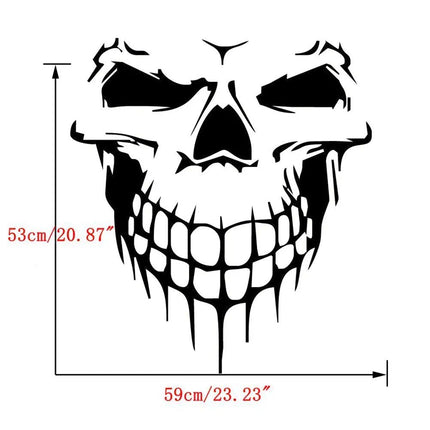 18" Matte Black Skull Hood Decal - Wnkrs