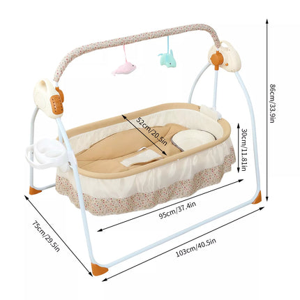 Electric Baby Cradle with Bluetooth, Music & Bouncer - Wnkrs