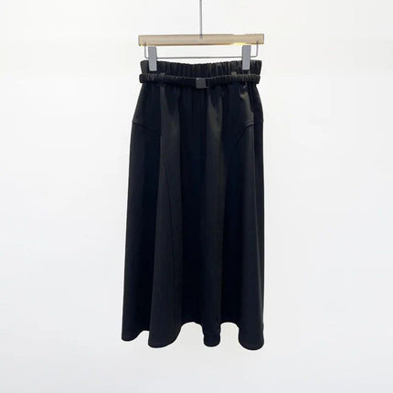 Elegant Wool Midi Skirt for Women