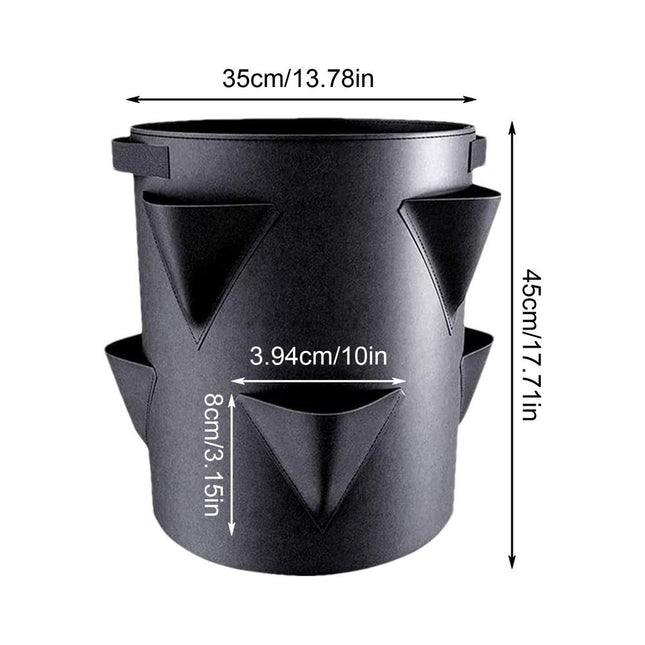 Bolsa de cultivo multibolsillos de 7 galones para fresas, tomates y más