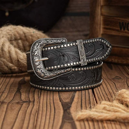 Ceinture en cuir de style cowboy occidental