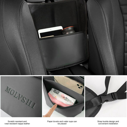 Luxurious Leather Car Seat Organizer with Protective Barrier - Wnkrs