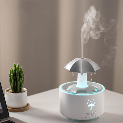 Humidificateur d'aromathérapie créatif rotatif en forme de goutte de pluie - Brume nuageuse colorée