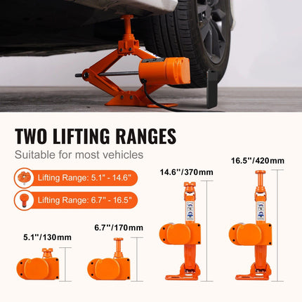 Portable 12V Electric Scissor Jack 3 Ton/6600 lbs for SUV & Sedan Tire Change - Wnkrs