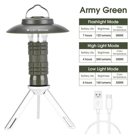 Rechargeable Magnetic Outdoor Camping Lantern - Portable LED Light for Camping & Hiking