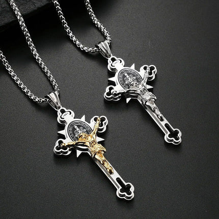 Saint Benedict Exorcism Cross Necklace - Wnkrs