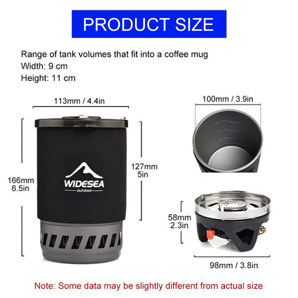 Système de cuisson de camping portable avec échangeur de chaleur et réchaud à gaz