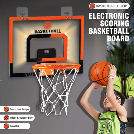 Canasta de baloncesto desmontable para montar en la pared con contador de puntuación electrónico