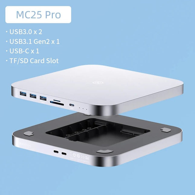 Hub USB-C Mac Mini avec boîtier pour double disque dur