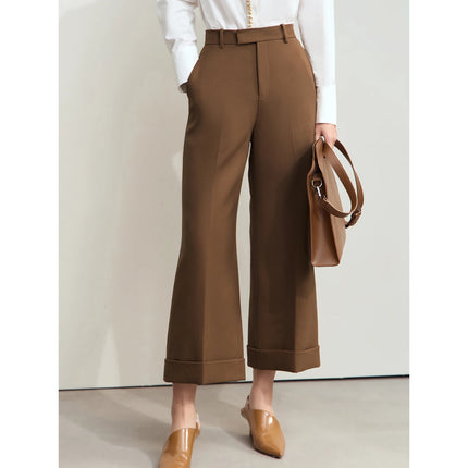 Pantalon ample chic d'automne pour femme - Pantalon de bureau décontracté