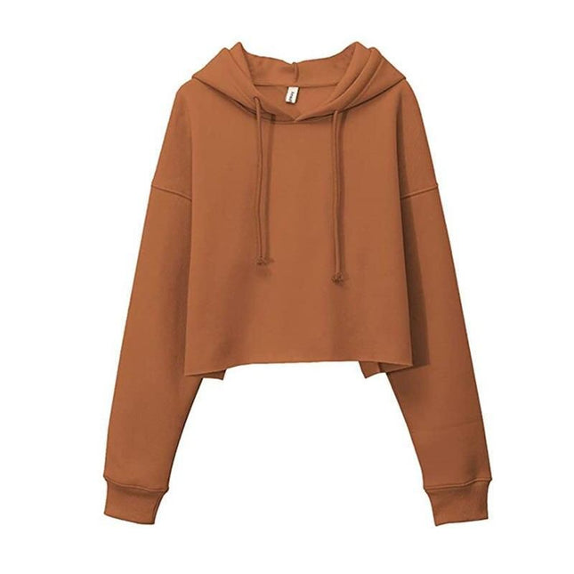 Sudadera con capucha informal de manga larga y gran tamaño de color liso