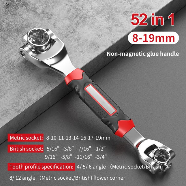 Llave de tubo con herramientas 52 en 1