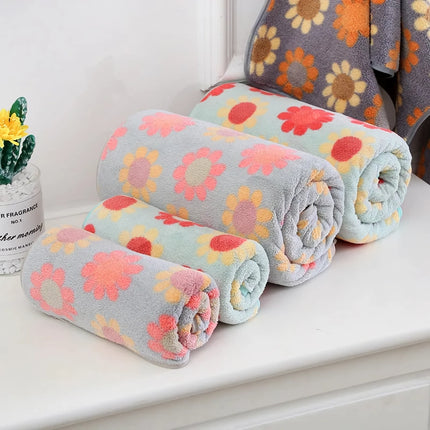 Juego de toallas de baño absorbentes de microfibra con estampado floral