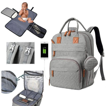 Multifunctional Diaper Bag Backpack with Changing Station - Waterproof, Spacious, and Versatile for Modern Parents - Wnkrs