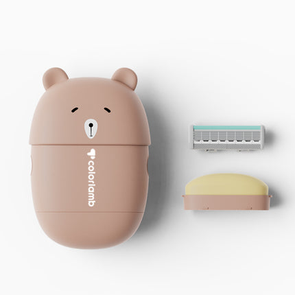 Ensemble de rasoirs portables en forme d'ours mignon pour femmes avec soins de la peau