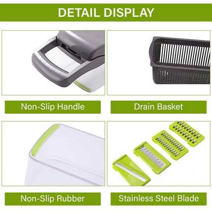 12 In 1 Manual Vegetable Chopper Kitchen Gadgets Food Chopper Onion Cutter Vegetable Slicer - Wnkrs