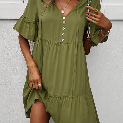 Solid Color Temperament Casual Dress