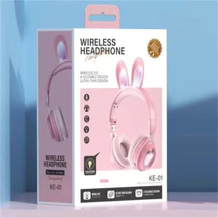 LED Bluetooth Rabbit Ear Headphones with Noise-Reduction Mic & TF Card Support - Wnkrs