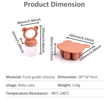 Bandeja de silicona para alimentación de bebés y molde para paletas con diseño de animales