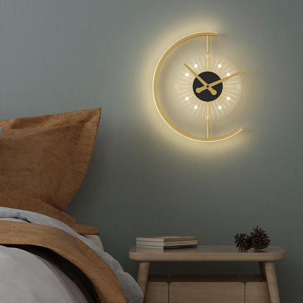 Lámpara de pared con reloj LED moderna