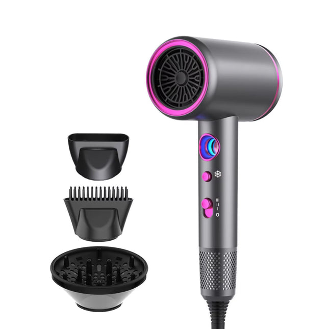 Sèche-cheveux professionnel 2400 W avec air chaud et froid, diffuseur et climatisation