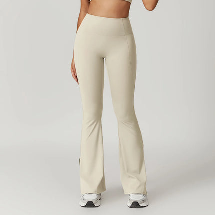 Pantalon de yoga évasé taille haute pour femme