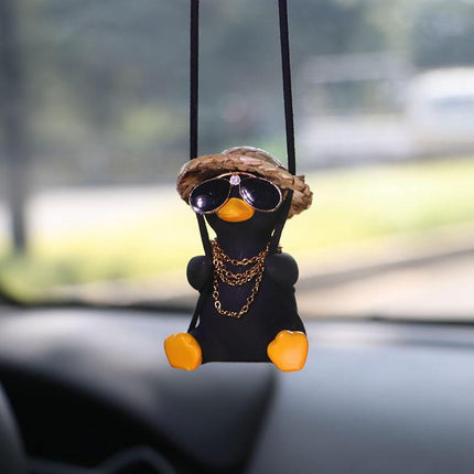 Pendentif de voiture en forme de canard oscillant mignon