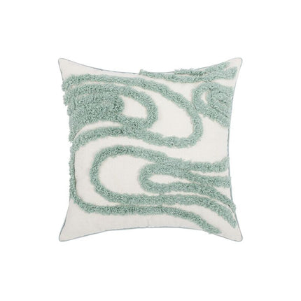 Nordic Moroccan Ins Wind Tufted Pillow Living Room Sofa Tassel Cushion Model Room Pure Cotton Pillowcase Green - Wnkrs