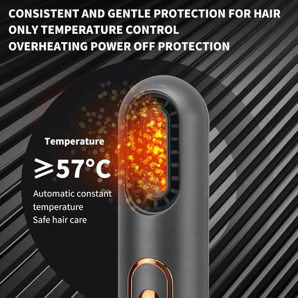 Compact 3-in-1 Hair Styler: Hair Dryer, Straightener & Brush with Negative Ion Technology - Wnkrs