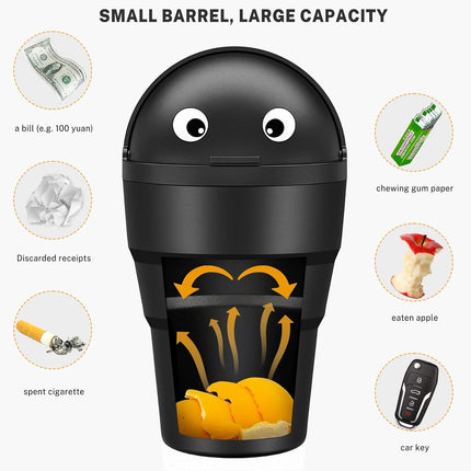 Universal Mini Car Trash Can with Swing Lid – Leakproof & Compact Auto Organizer Storage Bin - Wnkrs