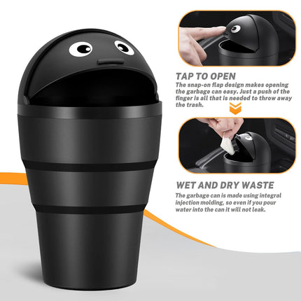 Universal Mini Car Trash Can with Swing Lid – Leakproof & Compact Auto Organizer Storage Bin - Wnkrs