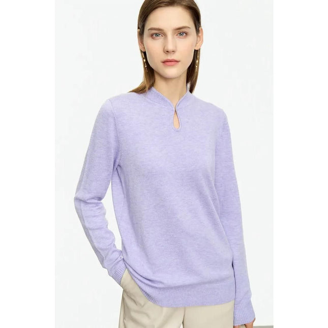 Minimalist U-Collar Long Sleeve Pullover