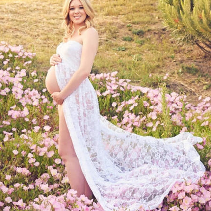 Women's Long Lace Maternity Dress - Wnkrs