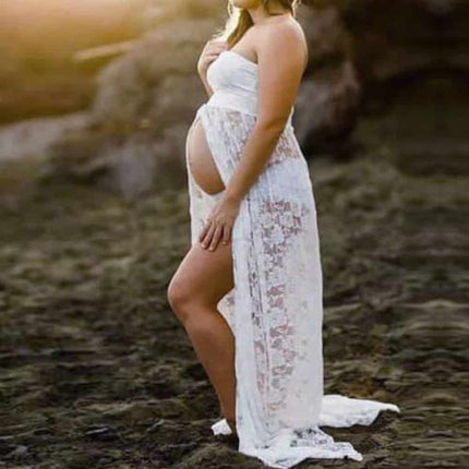 Women's Long Lace Maternity Dress - Wnkrs