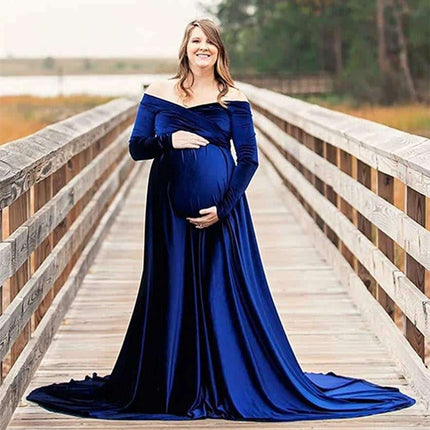 Velvet Maxi Long Maternity Dress - Wnkrs