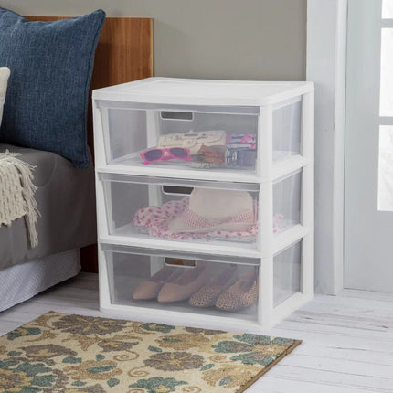 3-Drawer Wide Storage Tower with Portable Bins - Wnkrs