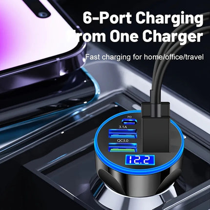 Adaptateur de chargeur de voiture rapide 6 en 1