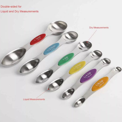 7-Piece Magnetic Stainless Steel Measuring Spoon Set - Wnkrs