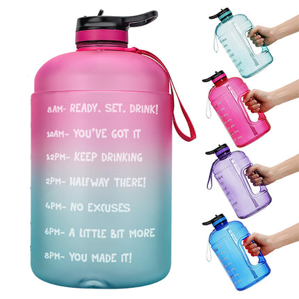 QuiFit Gallon Water Bottle with Straw Clear Plastic Drinking Bottles GYM Tool Jug BPA Free Sports Cup - Wnkrs