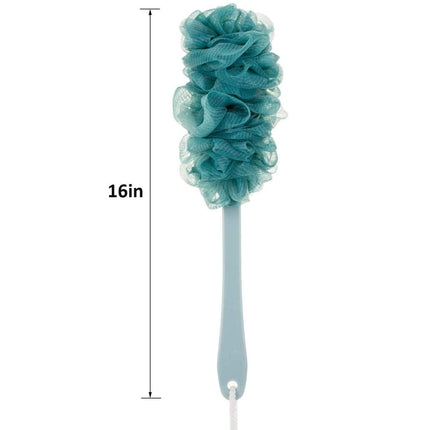 Brosse de bain et de douche à long manche en maille souple